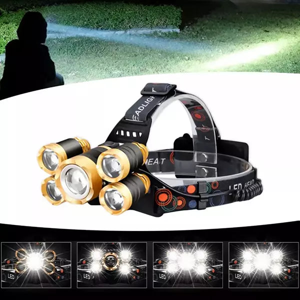 Lampa za glavu 5 led dioda baterijska lampa