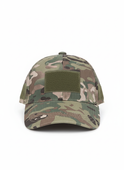 Taktička kapa Multicam - prednji pogled sa velcro panelima za personalizaciju i identifikacione oznake