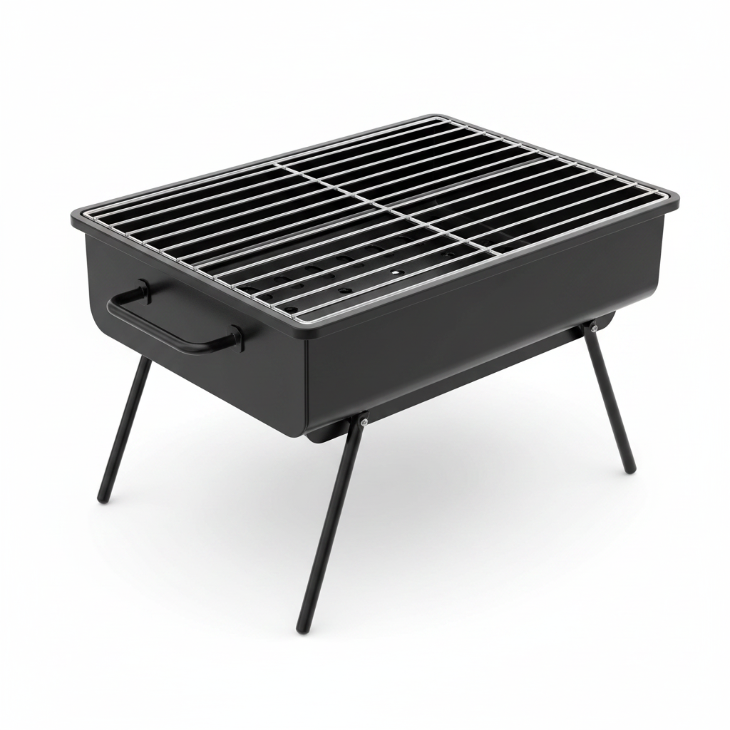 Prenosni BBQ roštilj - prikaz detalja rešetke i konstrukcije