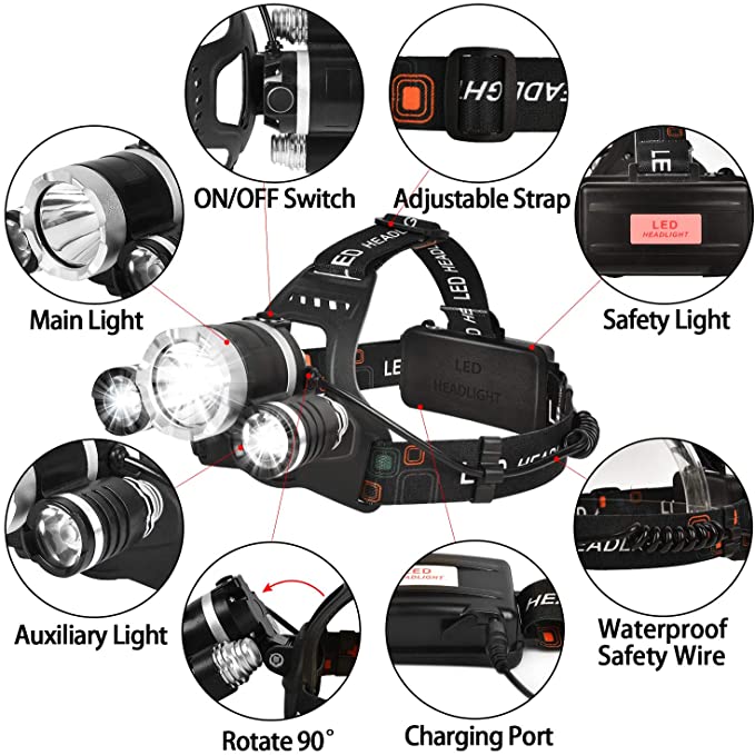 Lampa za glavu sa 3 svetla